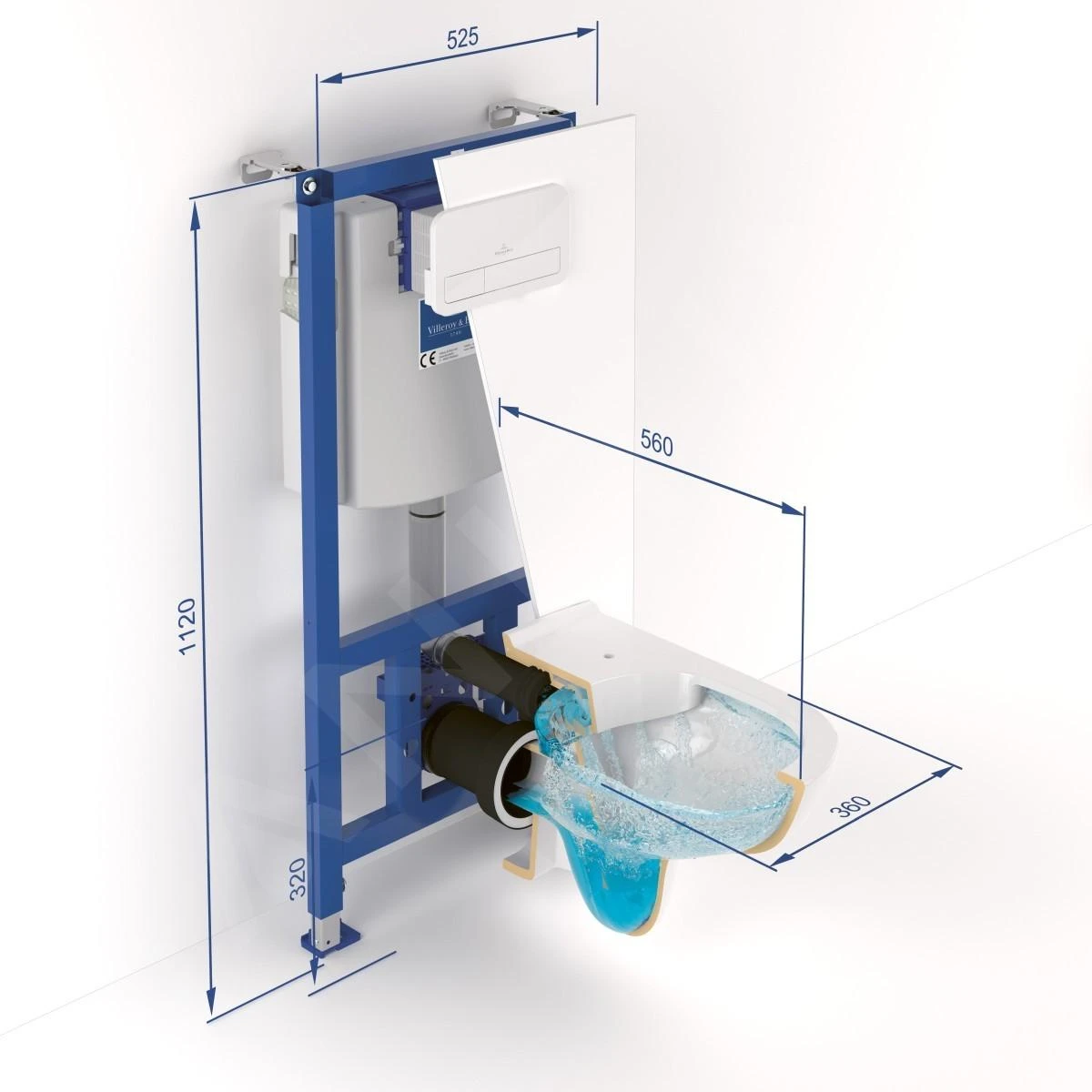 Villeroy & Boch O.novo - ViConnect Voorwandinstallatie Set, Toiletpot Inclusief Wcbril, DirectFlush, SoftClosing, E200 Spoelknop, Wit 5660D301 - Afbeelding 4