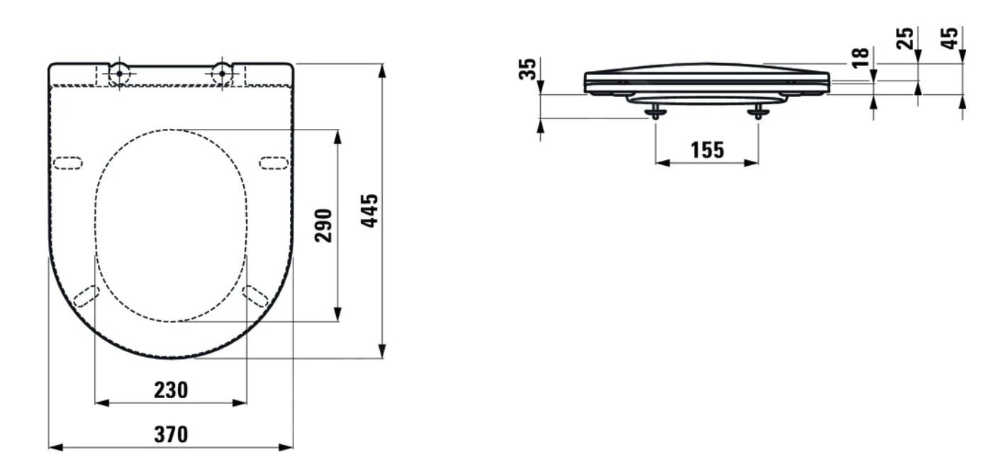 Laufen Pro - Wc-bril Slim, SoftClose, Wit H8989660000001 - Afbeelding 2