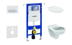 Geberit Duofix - Set Voorwandinstallatie, Closet Alpha Met WC-zitting, SIGMA50 Bedieningsknop, Alpine Wit 111.355.00.5 NR8