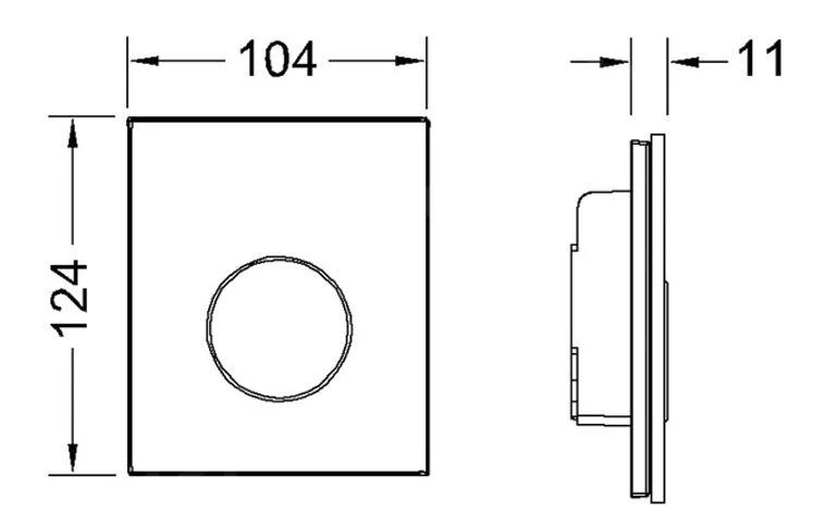 Tece TECEloop - Urinoir Bedieningsplaat, Wit Glas/glazend Chroom 9242660 - Afbeelding 2