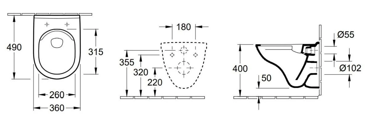 Villeroy & Boch O.novo - Compact Wandcloset, DirectFlush, CeramicPlus, Alpine Wit 5688R0R1 - Afbeelding 2