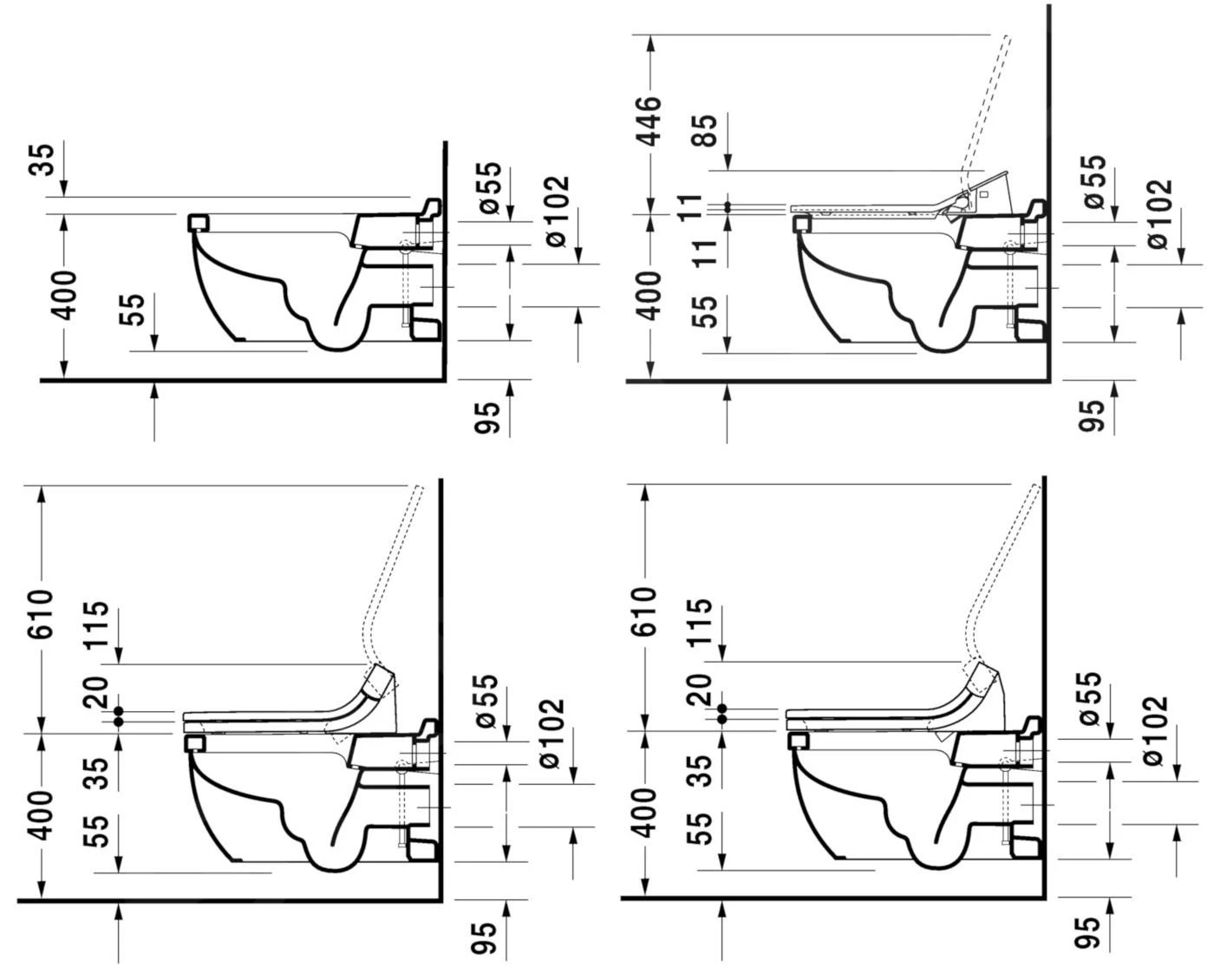 Duravit Starck 3 - Wandcloset Voor SensoWash, Met HygieneGlaze, Alpine Wit 2226592000 - Afbeelding 3