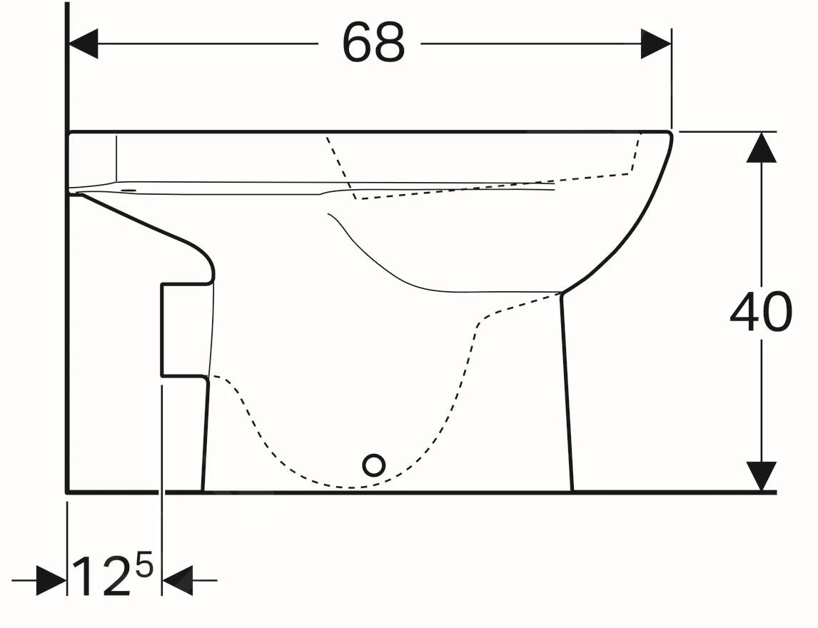 Geberit Selnova - Staande Toiletpot, Afvoer Achteraan, 680x360 Mm, Wit 500.287.01.1 - Afbeelding 3