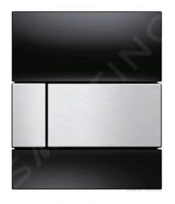 Tece TECEsquare - Urinoir Bedieningsplaat, Beschermlaag Tegen Vingerafdrukken, Zwart Glas/geborsteld Roestvrij Staal 9242806