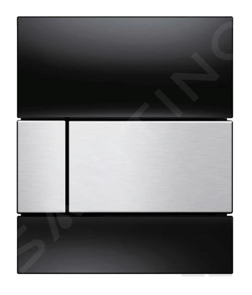 Tece TECEsquare - Urinoir Bedieningsplaat, Beschermlaag Tegen Vingerafdrukken, Zwart Glas/geborsteld Roestvrij Staal 9242806