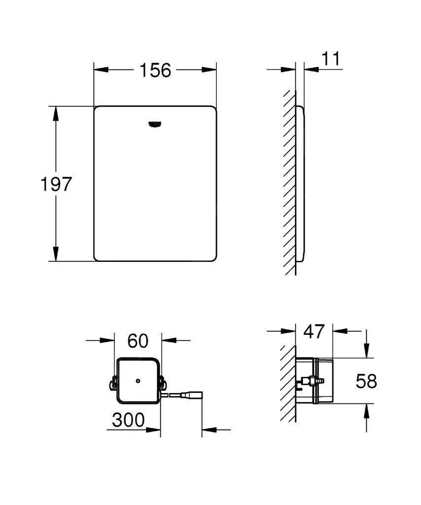 Grohe Toebehoren - Bedieningsplaat, Roestvrij Staal 38934SD0 - Afbeelding 2