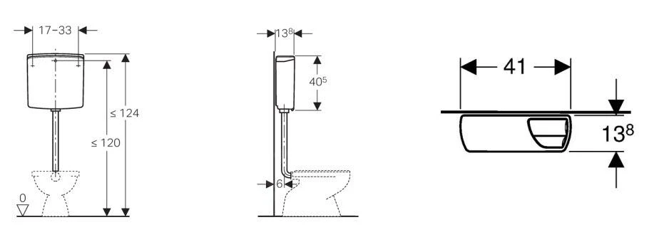 Geberit Toebehoren - Spoelreservoir AP140, Wit Alpine 140.305.11.1 - Afbeelding 2