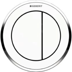 Geberit Spoelsystemen - Afstandsbediening Bedieningsplaat Type 10, Pneumatisch, Voor 2-toets Spoeling, Alpine Wit/glanzend Chroom 116.057.KJ.1