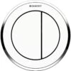 Geberit Spoelsystemen - Afstandsbediening Bedieningsplaat Type 10, Pneumatisch, Voor 2-toets Spoeling, Wit/glanzend Chroom 116.055.KJ.1