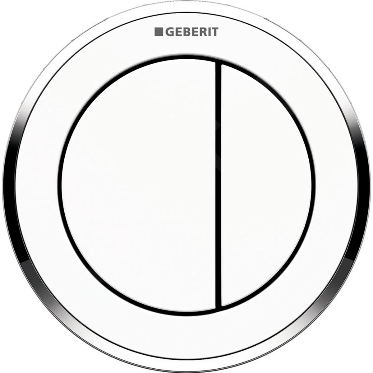 Geberit Spoelsystemen - Afstandsbediening Bedieningsplaat Type 10, Pneumatisch, Voor 2-toets Spoeling, Wit/glanzend Chroom 116.055.KJ.1