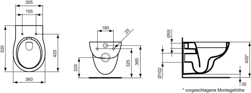 Ideal Standard Contour 21 - Wc-bril, Wit S407701 - Afbeelding 2