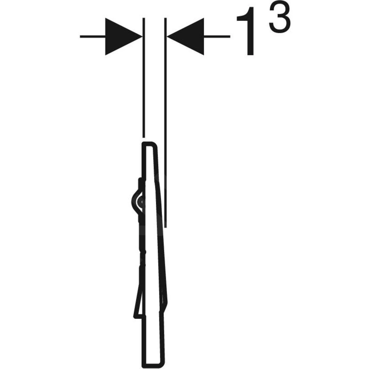 Geberit Spoelsystemen - Urinoirstuursystemen Met Pneumatische Spoelactivering, Bedieningsplaat Mambo, Geborsteld Rvs 116.013.FW.1 - Afbeelding 3