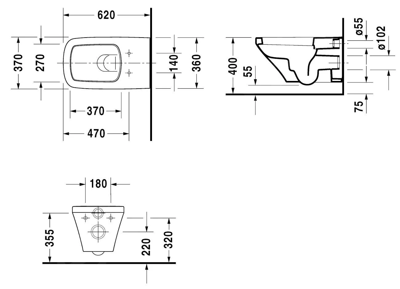 Duravit DuraStyle - Wandcloset, Met HygieneGlaze, Alpine Wit 2537092000 - Afbeelding 2
